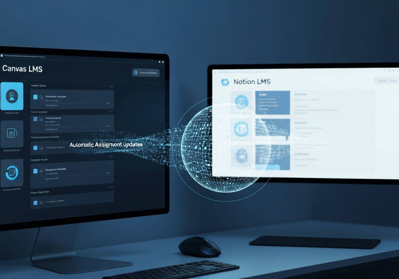 ИИ агент: Двусторонний обмен заданиями и статусами между Canvas LMS и Notion