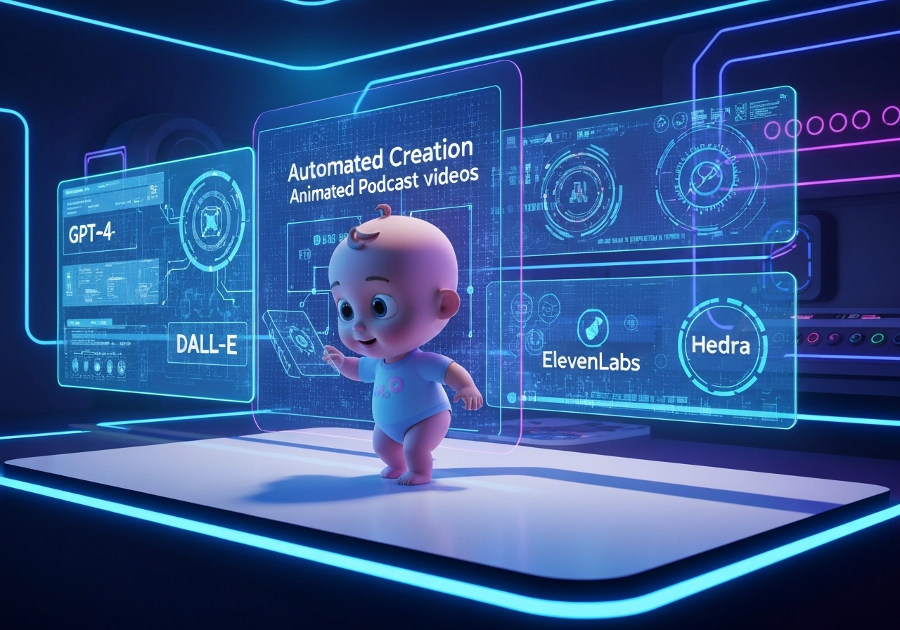 ИИ агент: Создание уникальных анимированных видео с подкастом младенца