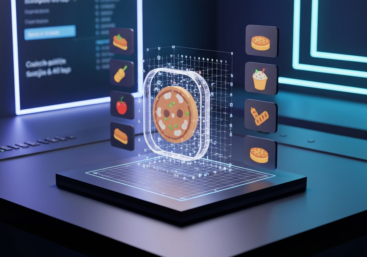 ИИ агент: Создание стильных 3D-эмодзи с изображениями еды по текстовому описанию