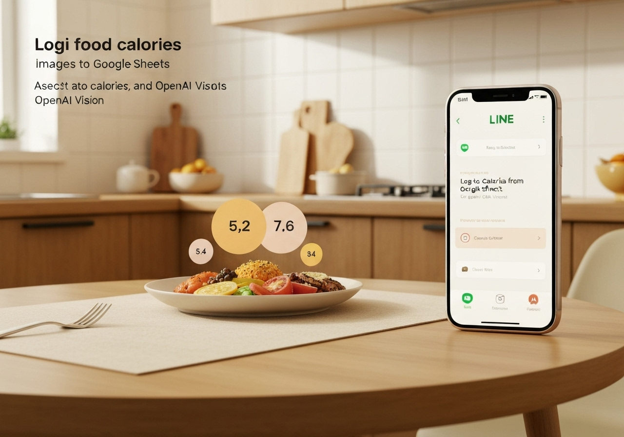 ИИ агент: фиксирует калории еды из фото и текста в Google Sheets через LINE
