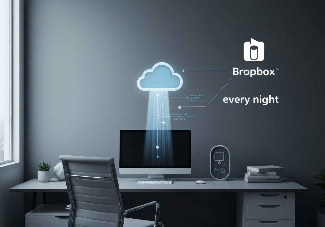 ИИ агент: Ночной резерв копий настроек и файлов в Dropbox