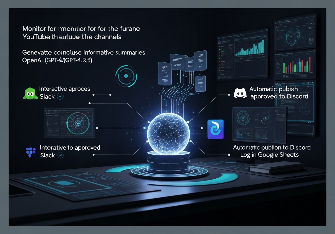 ИИ агент: Суммирует YouTube‑видео, согласует в Slack и публикует в Discord