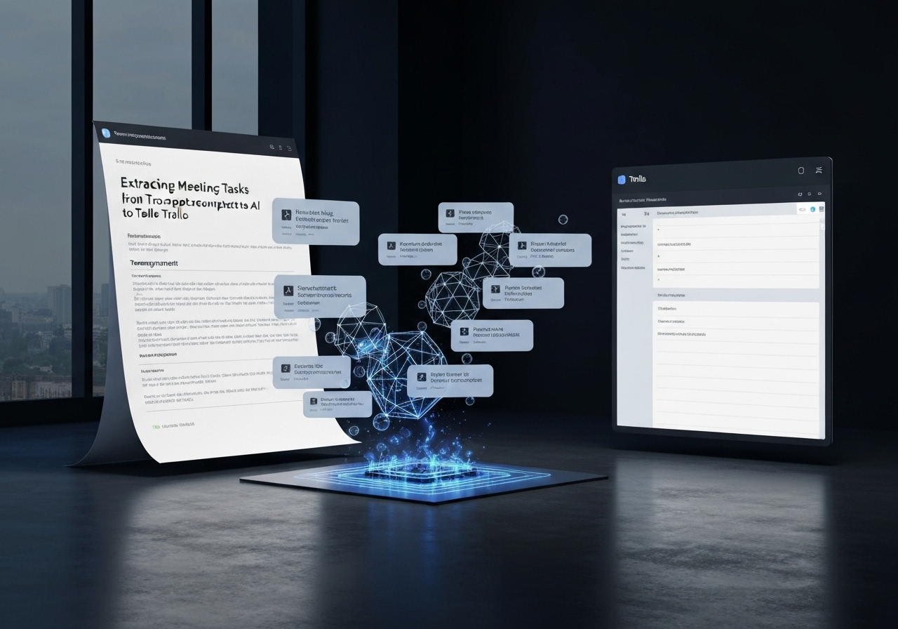 ИИ агент: Преобразует расшифровки встреч в карточки задач и исключает дубли