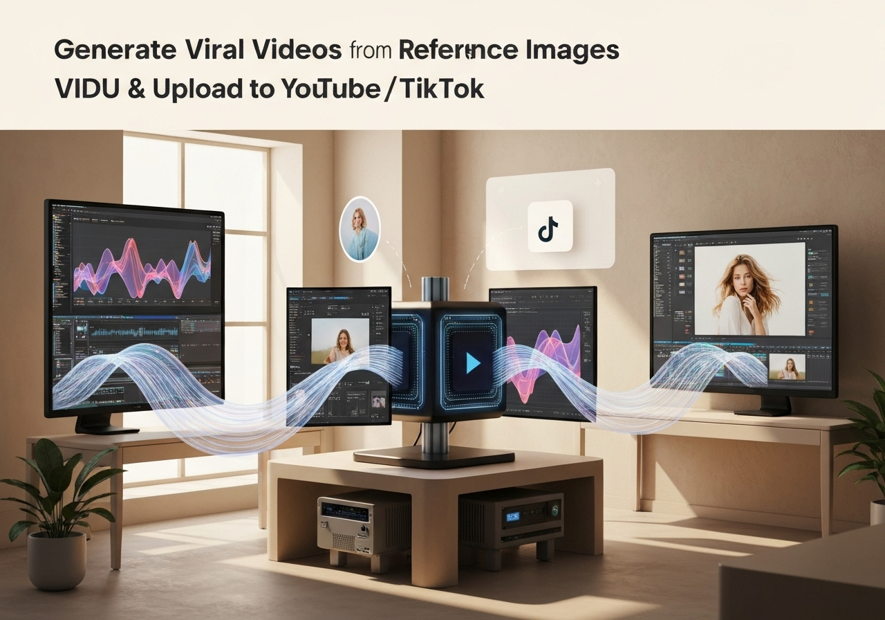 ИИ агент: Создает вирусные короткие видео из референс-изображений и публикует их