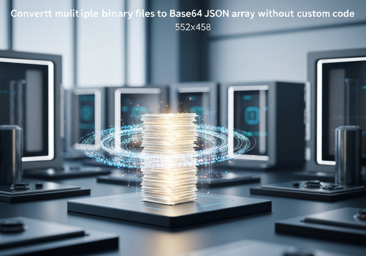 ИИ агент: Формирует JSON-массив Base64 из нескольких бинарных файлов