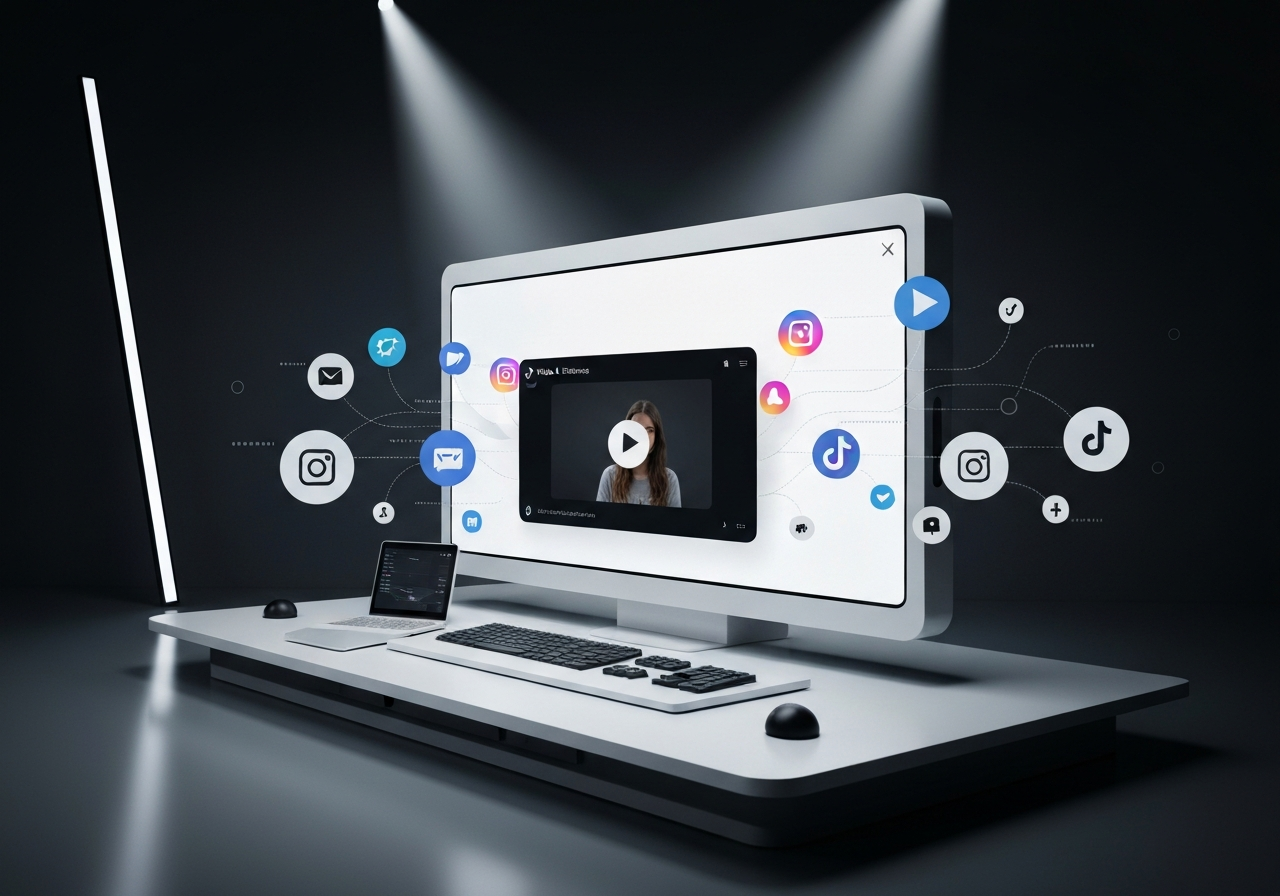 ИИ агент: Репост TikTok-видео в соцсети и хранение без водяного знака