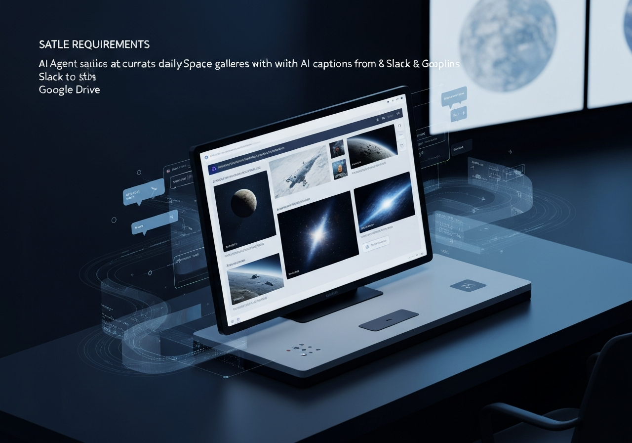 ИИ агент: Ежедневные космические подборки с поэтическими подписями