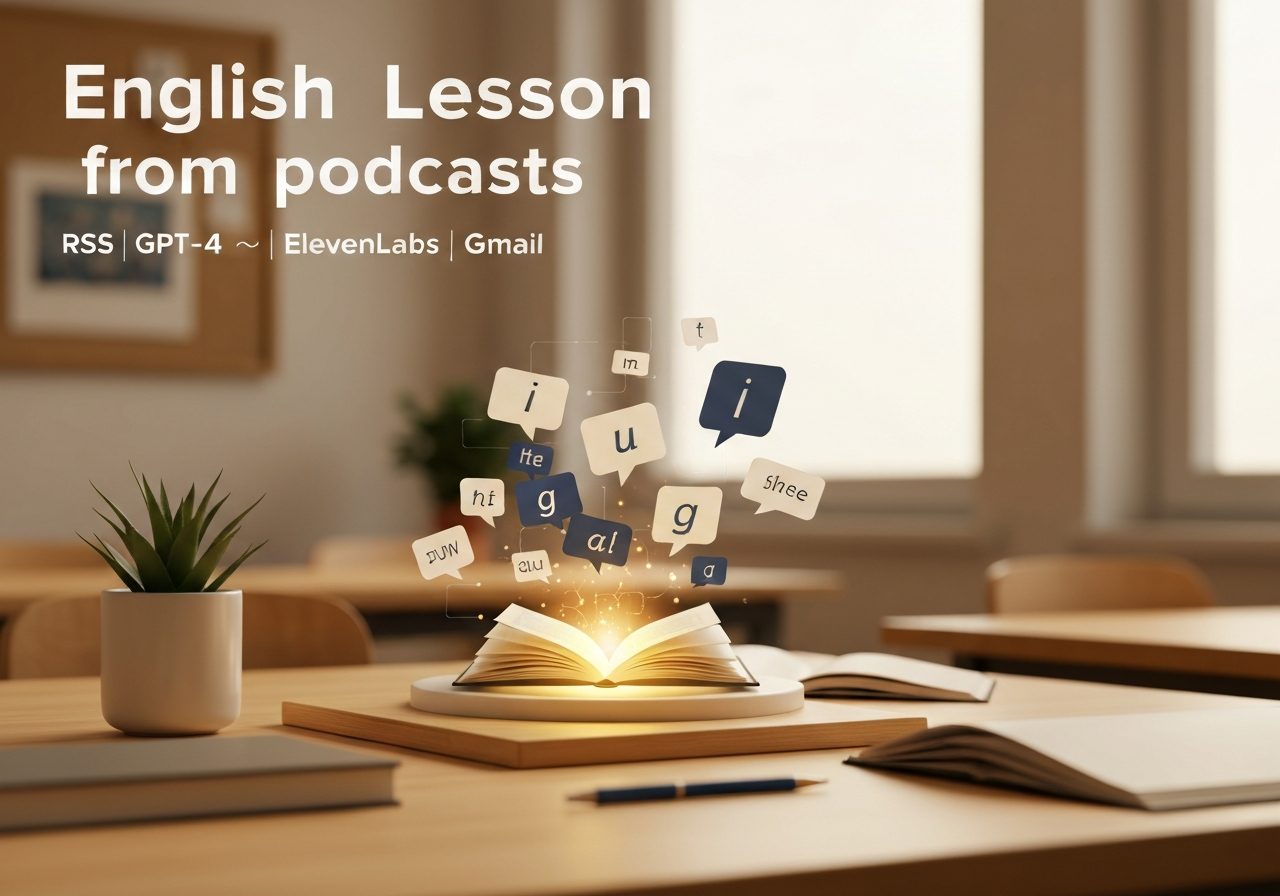 Подготовка уроков английского из подкастов и рассылка