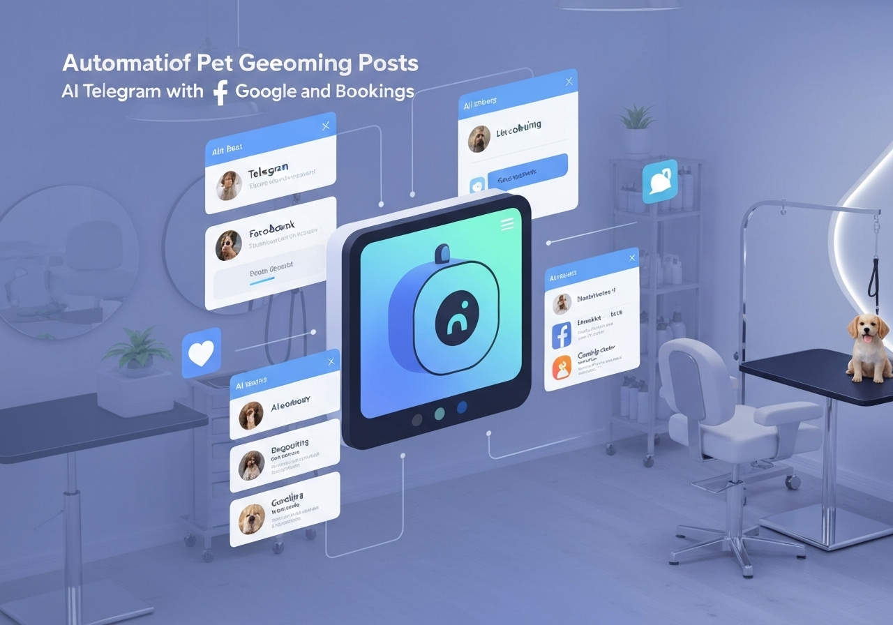 ИИ агент: Управление публикациями и записями для груминг-салонов через Telegram и Facebook