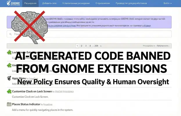 Запрещены расширения GNOME Shell с AI-кодом
