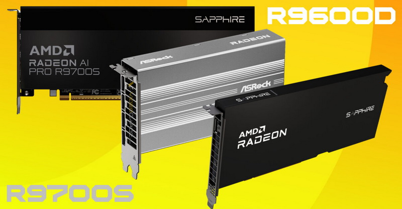 PowerColor, Sapphire и ASRock выпустили безвентиляторные видеокарты Radeon AI Pro